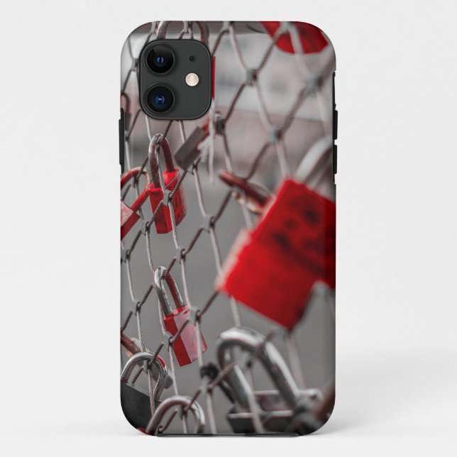 Funda De Case-Mate Para iPhone Bloques de amor rojos (Reverso)