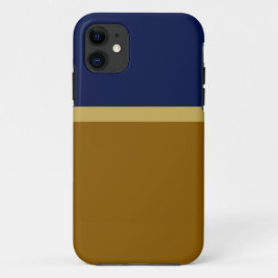Funda Para iPhone 11 Bloques de color dorado de la Marina Profunda