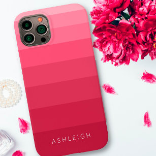 Funda Para iPhone 14 De Case-Mate Bloques de color Magenta Nombre monocromático rosa