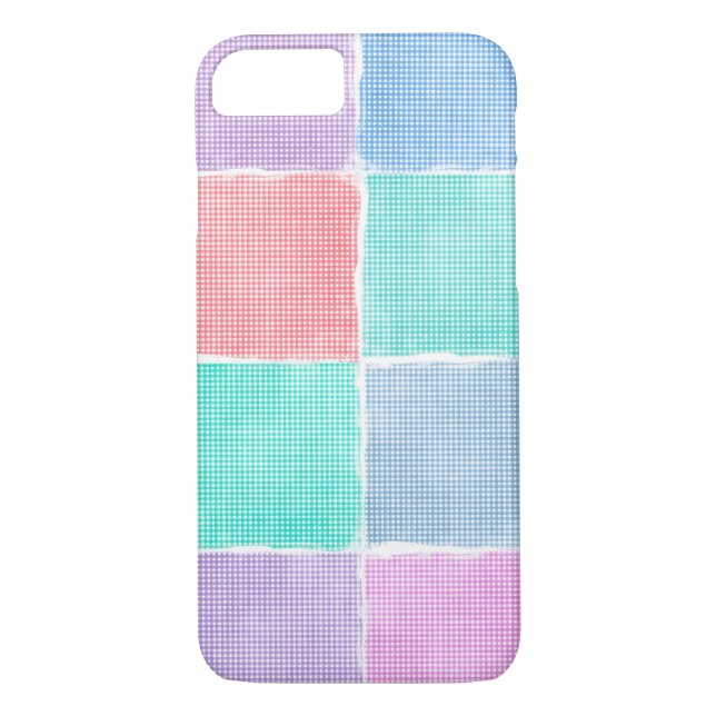 Funda De Case-Mate Para iPhone bloques de gingham (Reverso)