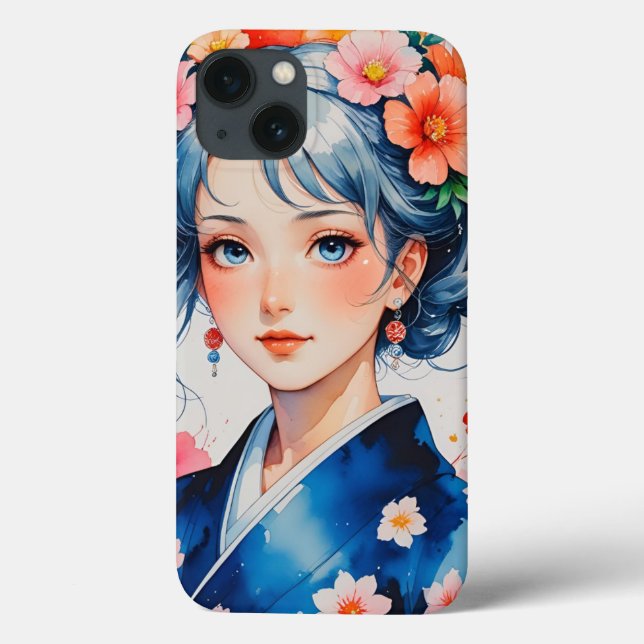 Funda De Case-Mate Para iPhone Blossoms in Blue Kimono (Reverso)