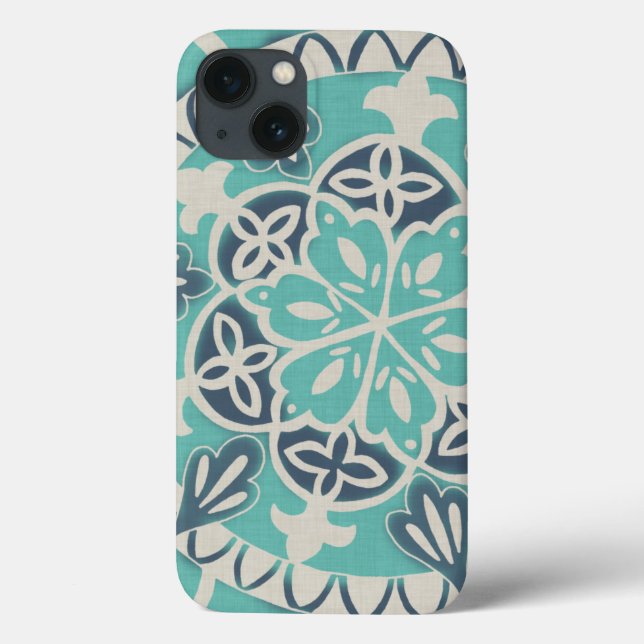 Funda De Case-Mate Para iPhone Blue Batik Tile I (Reverso)