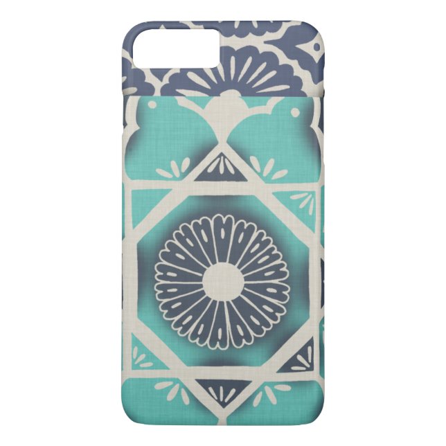 Funda De Case-Mate Para iPhone Blue Batik Tile II (Reverso)