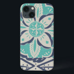 Funda Para iPhone 13 Blue Batik Tile IV<br><div class="desc">Floral</div>