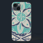 Funda Para iPhone 13 Blue Batik Tile IV<br><div class="desc">Floral</div>