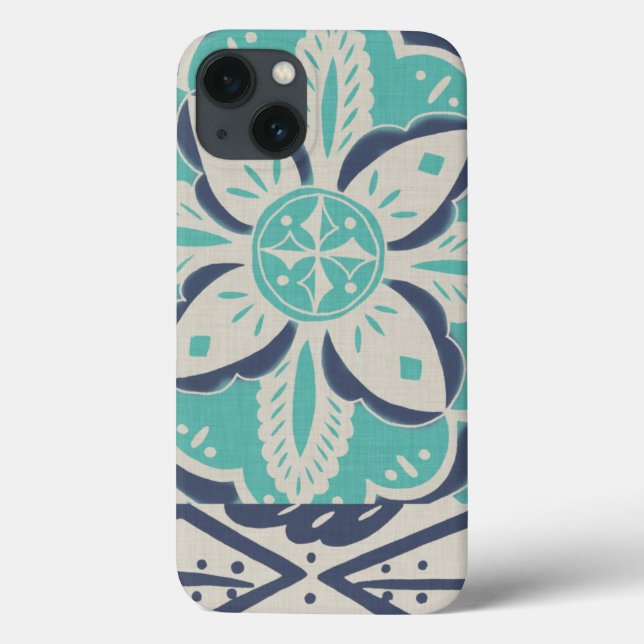 Funda De Case-Mate Para iPhone Blue Batik Tile IV (Reverso)