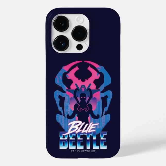 Funda De Case-Mate Para iPhone Blue Beetle Retrowave vs Graphic (Reverso )