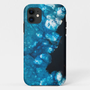 Funda Para iPhone 11 Blue Black Gem Girly Resumen Geode Crystal
