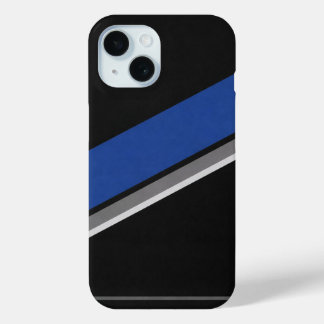 Funda Para iPhone 15 Blue Black & White Abstract Pattern Phone Case 