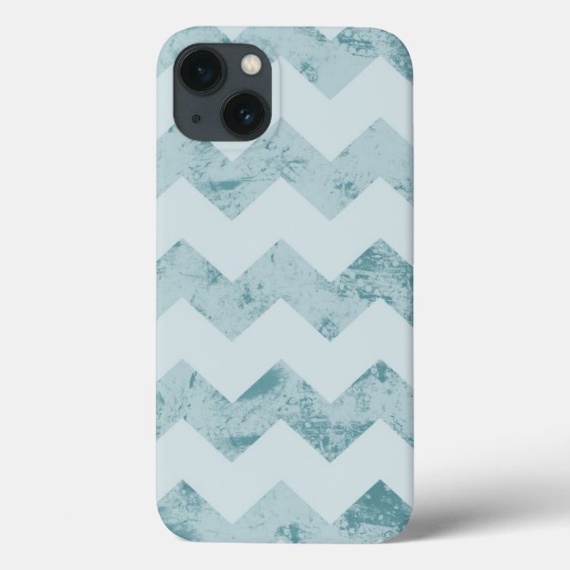 Funda De Case-Mate Para iPhone Blue Chevron Grunge (Reverso)