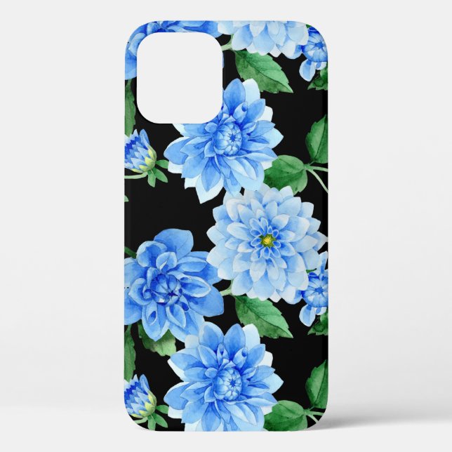 Funda De Case-Mate Para iPhone Blue Dahlia On Black (Reverso )