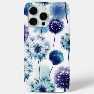 Funda Para iPhone 15 Pro Max Blue Dandelion Watercolor