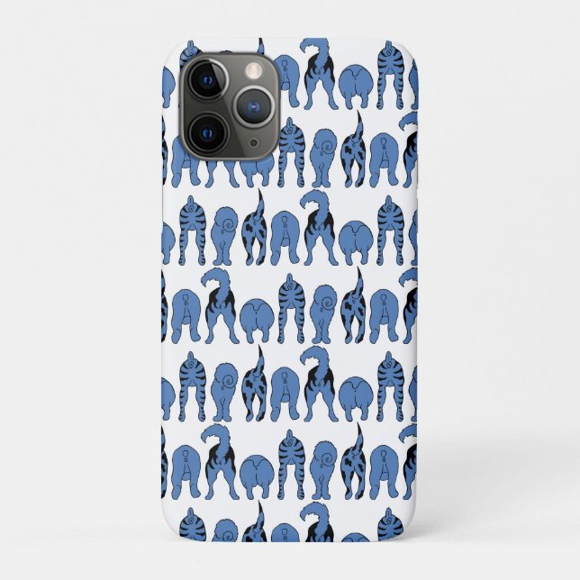 Funda De Case-Mate Para iPhone Blue Dog Butts Pattern (Reverso)