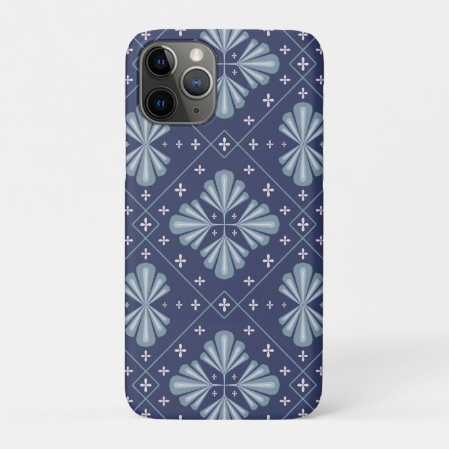 Funda De Case-Mate Para iPhone Blue Geometric shapes Pattern  (Reverso)