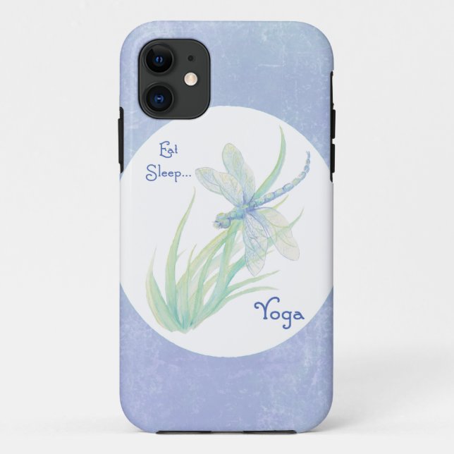 Funda De Case-Mate Para iPhone Blue, Green Dragonfly Come, Sleep Yoga Motivation (Reverso)