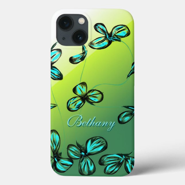Funda De Case-Mate Para iPhone Blue Green Floral iPad Mini Estuche *personalizar* (Reverso)