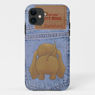 Funda Para iPhone 11 Blue Jean Dachshund Butt