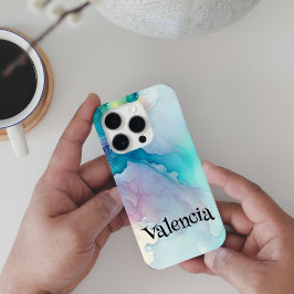 Funda Para iPhone 15 Pro Blue Lagoon Watercolor Dream Personalizado