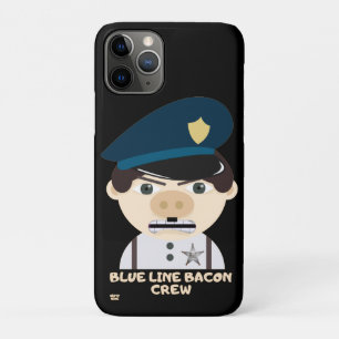 Funda Para iPhone 11 Pro "BLUE LINE BACON CREW" policía divertida