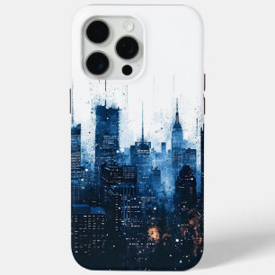Funda Para iPhone 15 Pro Max Blue Modern Cityscape