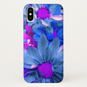 Funda Para iPhone X Blue N Purple Daisies