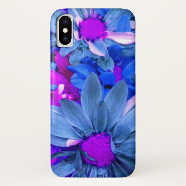 Funda De Case-Mate Para iPhone Blue N Purple Daisies (Reverso)