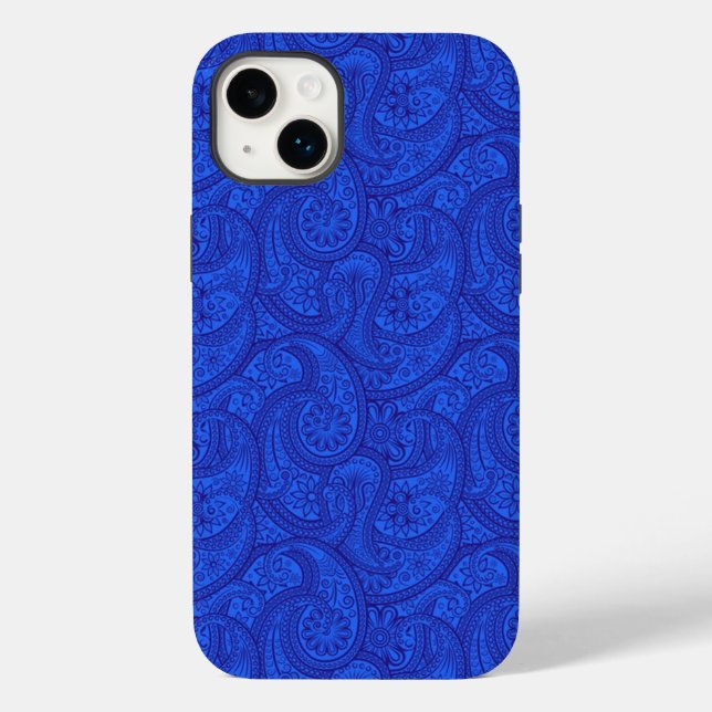 Funda De Case-Mate Para iPhone Blue Paisley (Reverso )