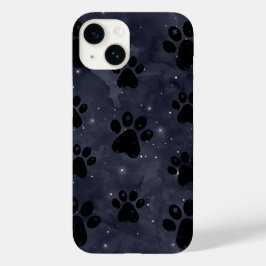 Funda Para iPhone 14 De Case-Mate Blue Paw Stars Moon Watercolor