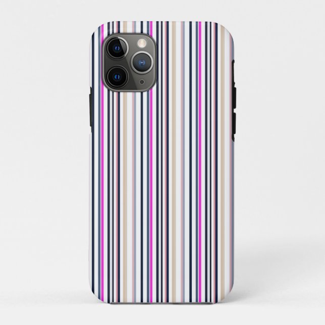 Funda De Case-Mate Para iPhone Blue Pink and Sand Stripes (Reverso)