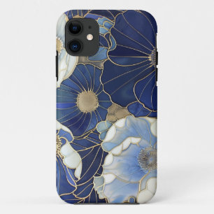 Funda Para iPhone 11 Blue Poppies Vintage Inspied