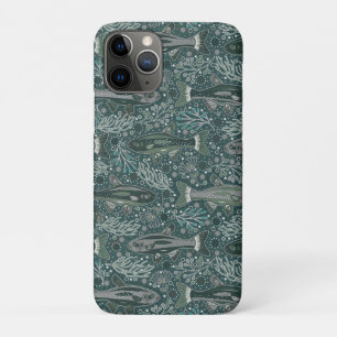 Funda Para iPhone 11 Pro Blue School of Fish Brook Trout - Pescado del Esta