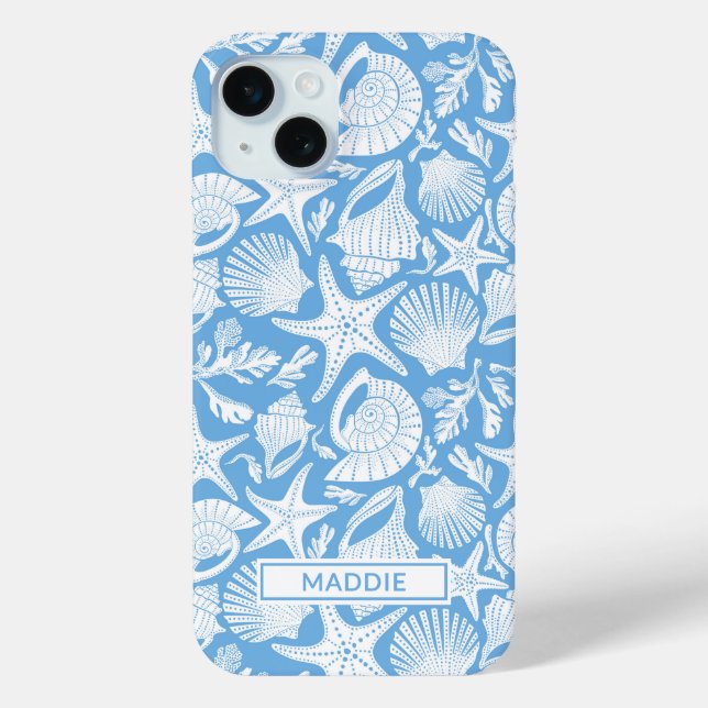 Funda De Case-Mate Para iPhone Blue Shells Personalized (Reverso )