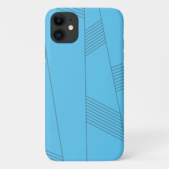 Funda De Case-Mate Para iPhone Blue, simple, elegant, abstract line pattern (Reverso)