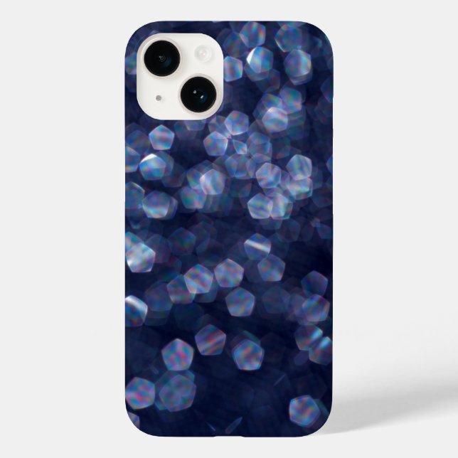Funda De Case-Mate Para iPhone Blue Sparkle Bokeh Lights (Reverso )