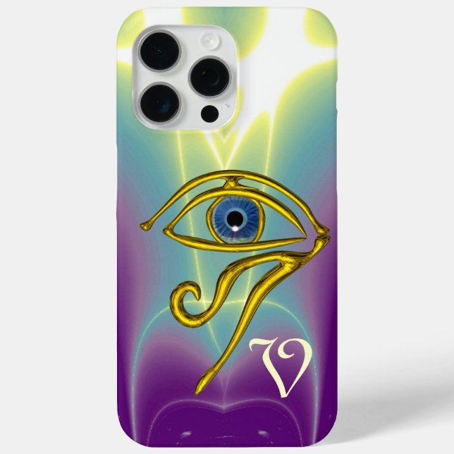 Funda De Case-Mate Para iPhone BLUE TALISMAN HORUS OYE MONOGRAM Verde azulado, Pú (Reverso )