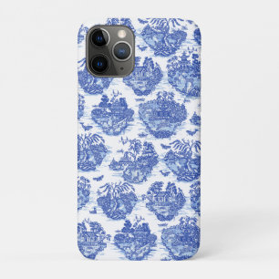 Funda Para iPhone 11 Pro Blue Willow Animal Rabbit Deer Fox Bird Toile Art