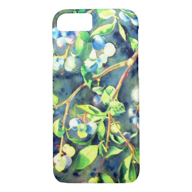 Funda De Case-Mate Para iPhone Blueberries, fruta romántica (Reverso)