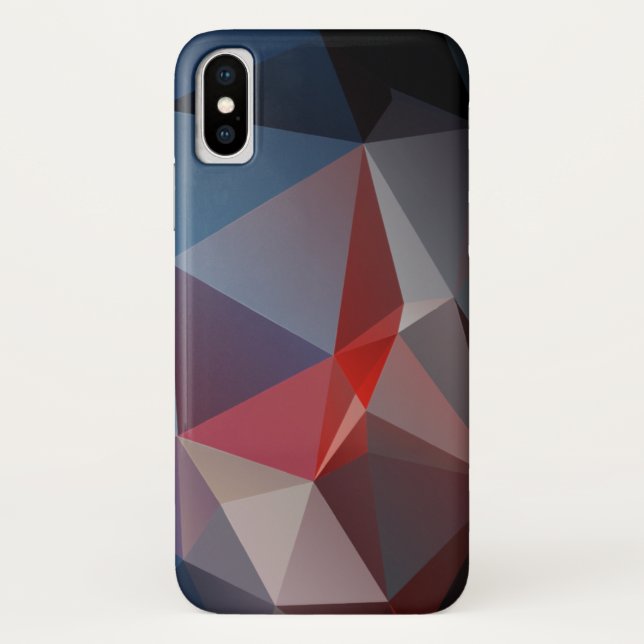 Funda De Case-Mate Para iPhone Blues y rojos resumen arte pirámide (Reverso)