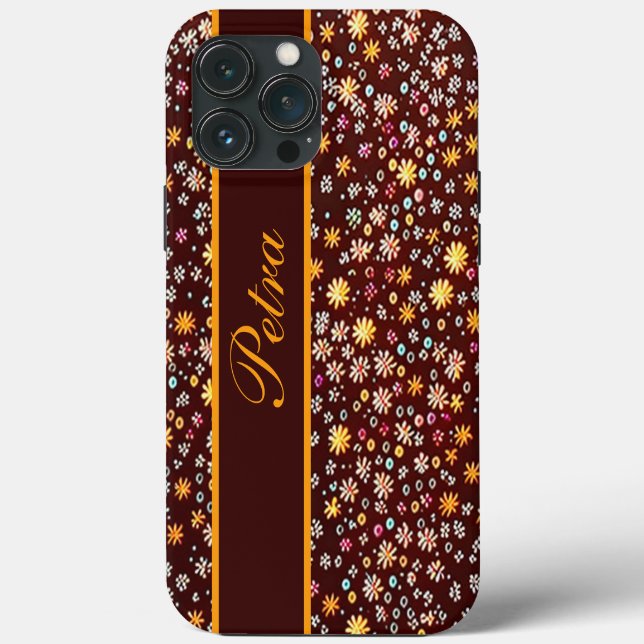 Funda De Case-Mate Para iPhone Blumenmuster braun orange (Reverso )