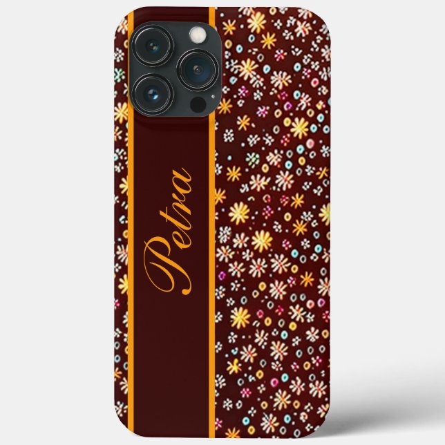 Funda De Case-Mate Para iPhone Blumenmuster braun orange (Reverso )