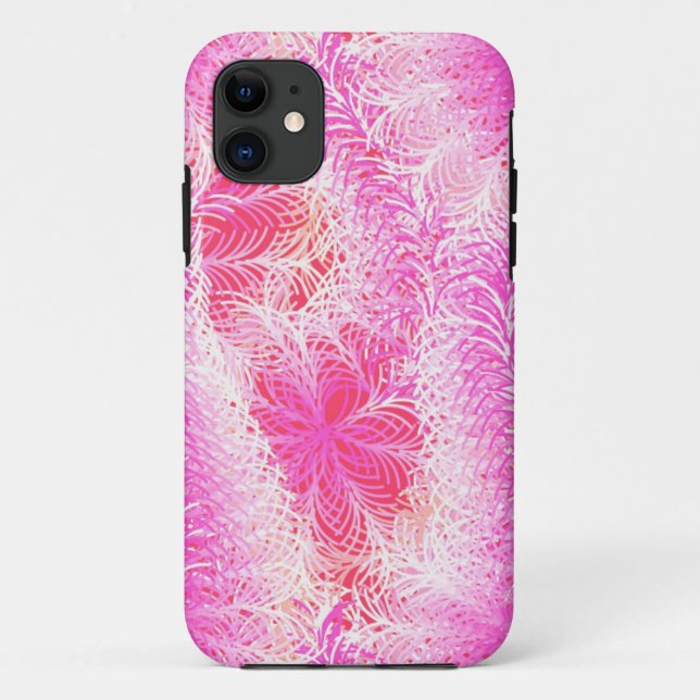 Funda De Case-Mate Para iPhone Boa de plumas rosada (Reverso)