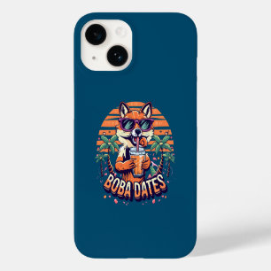 Funda Para iPhone 14 De Case-Mate Boba Dates Trendy Guay Fox Drinking Boba Tea