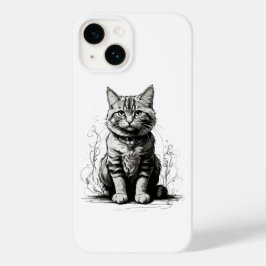 Funda Para iPhone 14 De Case-Mate Boceto de gato lindo a lápiz