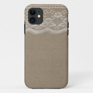 Funda Para iPhone 11 Boda de cuero y encaje