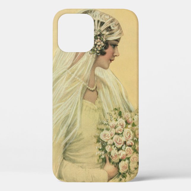 Funda De Case-Mate Para iPhone Boda de época, retrato de novia victoriana (Reverso )