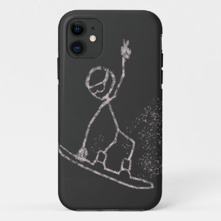Funda Para iPhone 11 Boda de nieve Stickman salta aire nariz agarre paz