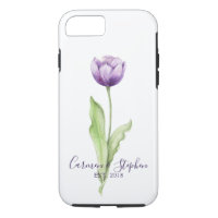 Boda de tulipano simple púrpura minimalista