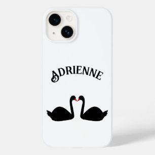 Funda Para iPhone 14 De Case-Mate Boda gótico Kissing Black Swans Nombre personaliza