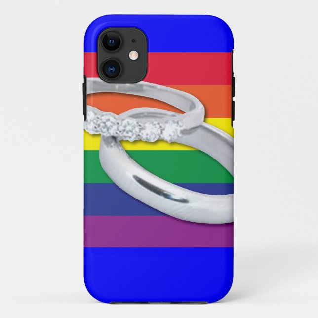 Funda De Case-Mate Para iPhone Boda lesbiana gay (Reverso)