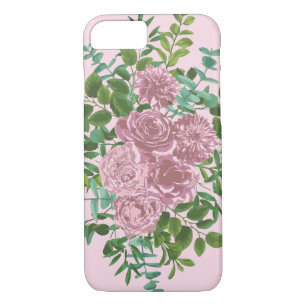 Funda Para iPhone 8/7 Boda Rosa Pastel Rosas Florales Vintage
